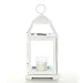 Hosley 12 Inch High Clear Glass and Iron WHITE Color Classic Style Lantern Ideal Gift for Weddings Bridals Special Occasions Parties Aromatherapy and Spa Settings O4