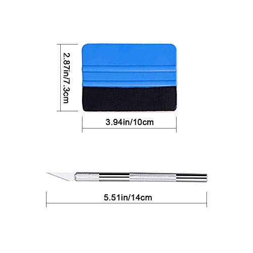 Huture 10pcs Soft Wrapping Folder Tool Squeegee Set Vehicle Window Tint Application Tools Kit Car Vinyl Cutter Knife Utility Knife and Blades for Installing Contact Paper Self-Adhesive Film