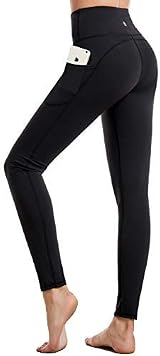 Cambivo Yoga Pants for Women High Waisted Leggings with Pockets Black view 2