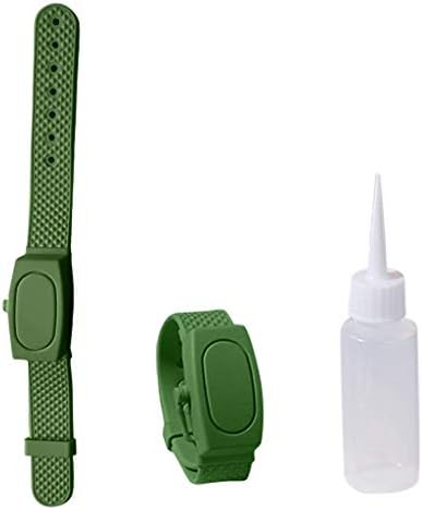 シリコン リストバンド型 ブレスレット トラベルボトル くちばしボトル付き 漏れ防止 リストバンドディスペンサー ジェル容器 詰め替え容器 携帯用 柔らか 軽量 持ち運び便利 ポータブル 手指消毒剤 液体詰替用ボトル 大人子供兼用 グリーン