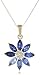 10k Yellow Gold Shades of Created Sapphire and Diamond-Accented Flower Pendant Necklace, 18