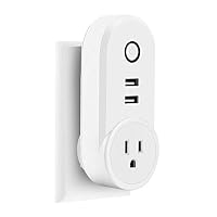 Alex Wifi Smart Plug, Morovigo Wireless Remote Control Smart Wall Socket with Dual USB Outlets, Compatible with Amazon Alexa & Google Home Only Supports 2.4GHz Network
