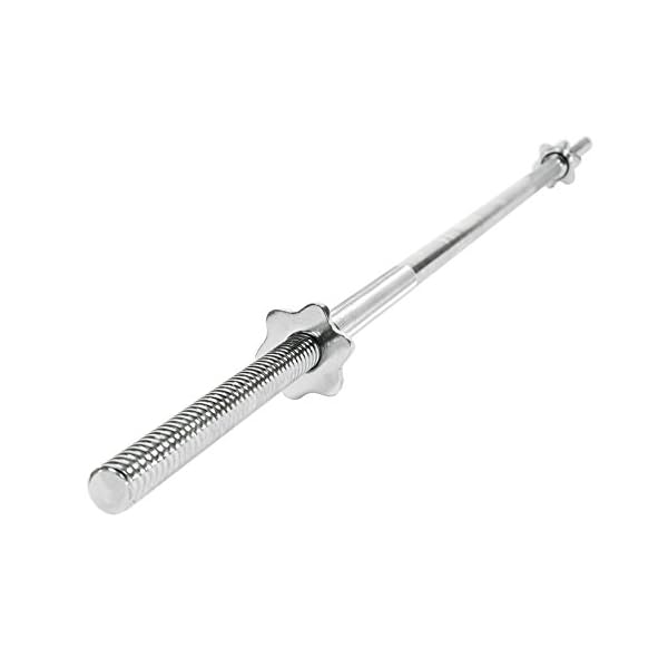 Sunny Health & Fitness 60 Inch Threaded Chrome Barbell Bar, 1 Inch
