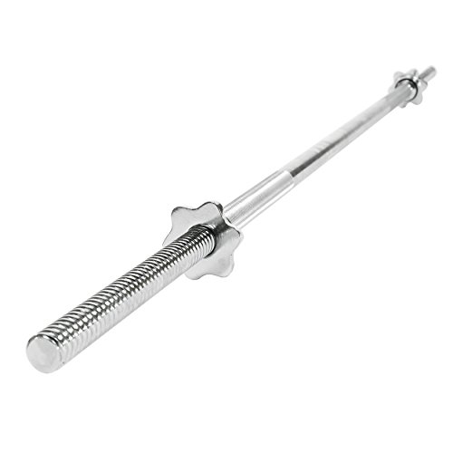 Sunny Health & Fitness 60 Inch Threaded Chrome Barbell Bar, 1 Inch