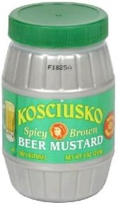 Kosciusko Spicy Brown Beer Mustard 9 OZ Jars (Pack of 2)