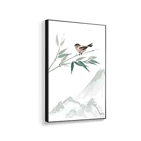 Framed Canvas Home Artwork Decoration Antique Plant Canvas Wall Art for Living Room, Bedroom - 16x24 inches