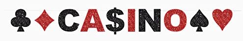 Peeks Glitter Casino 2.4m Banner Bunting Vegas James Bond 007 Party Decoration