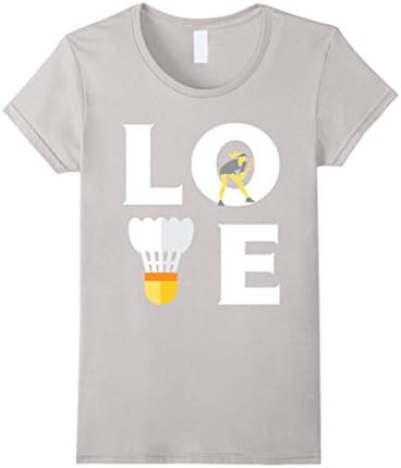 Women's Badminton LOVE T-shirt Small Silver