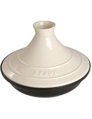 STAUB Cast Iron and Ceramic Tajine, 20cm, Cream and Black