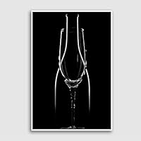 Framed Canvas Wall Art Wine Glass Canvas Prints Home Artwork Decoration for Living Room,Bedroom - 16x24 inches