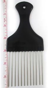 La Salon Detangle Metal Lift Hair Pick Piks Comb Wig Braid Afro Man Tease Pocket Size