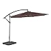 AMT Deluxe Adjustable Offset Cantilever Hanging 10' Patio Umbrella Cross Base Crank, Coffee