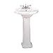 Renovators Supply Portsmouth 22 Inch Corner Pedestal Bathroom Sink, White Overflow And Pre Drilled 4 In. Centerset Faucet Holes - Grade A Porcelain Easy Clean Sink
