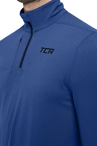 TCA Men's Long Sleeve Sports T-Shirt - Fusion Pro Quickdry Half Zip Quick Dry Sports Shirt for Men