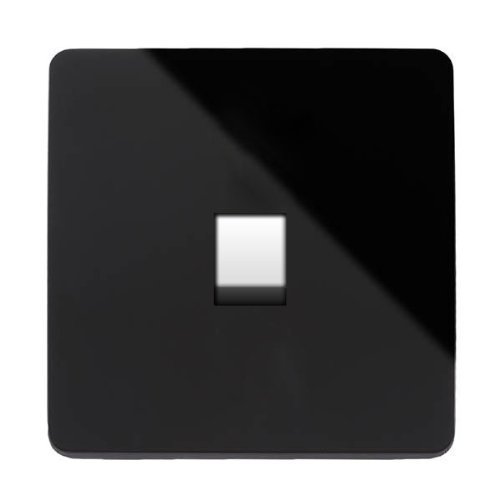 Trendi Switch Artistic Modern Glossy Telephone Socket Black