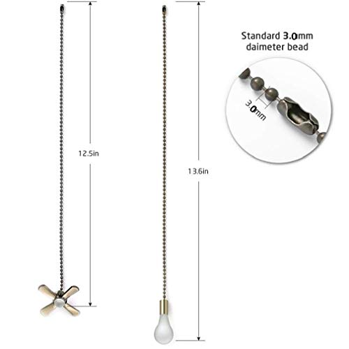 Ceiling Fan Pull Chains 13.6 Inches Fan Pulls 2 Pcs Ceiling Fan Pull
