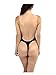 LAZAWG Women's Full Body Shaper Thong Convertible Seamless U Plunge Body Suit.,Black,Size Large / 36