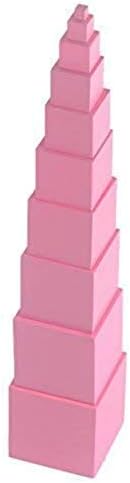 DANNI Wood Montessori Math Toy Pink Tower Solid Wood Cube 0.7-7CM Early Preschool Educational Children Day Gifts