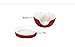 kody Double Dish for Pistachios, Peanuts, Edamame, Cherries, Nuts, Fruits, Candies, Snacks Plastic Serving Dishes and Bowls (Cherry Red)