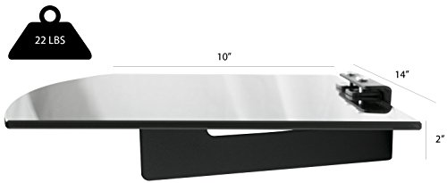 VIVO Floating Wall Mount Tempered Glass Shelf for DVD Player, Audio, Gaming Systems, Streaming Devices (MOUNT-SF011)