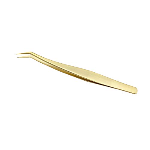 Eyelash Extension Tweezers for Make Fans 3D 4D 5D 6D 8D Volume Lashes Professional Precision Stainless Steel Mega Curved Angled Tips Lashing 45 Degree Tweezer Tools for Eye Lash Extensions Supplies - Thumbnail 5