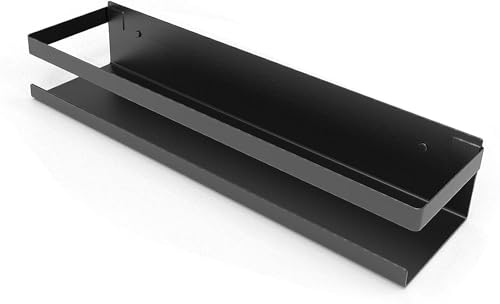 Bestdon Bathroom Shelf Stainless Steel, Shower Shelves Wall Without Drill for Bathroom and Kitchen, Adhesive, Matte Black, 30 cm