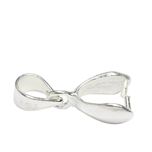 10pcs Genuine Sterling Silver Pendant Pinch Bail 16mm Connector Beads for Jewelry Craft Making SS73- - //coolthings.us