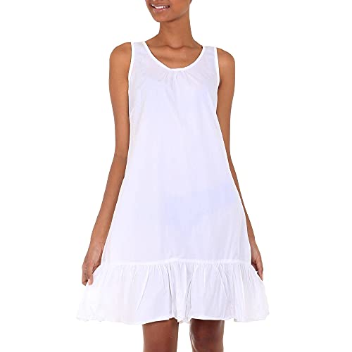 Cotton Dresses Shift Dress Amazon NOVICA White Cotton Shift Dress