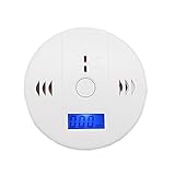 Delling Carbon Monoxide Gas Detection, Delling Digital Lcd Display Carbon Monoxide Alarm, Electronic Equipment, Power Detection Equipment, Alarm Clock Warning, White