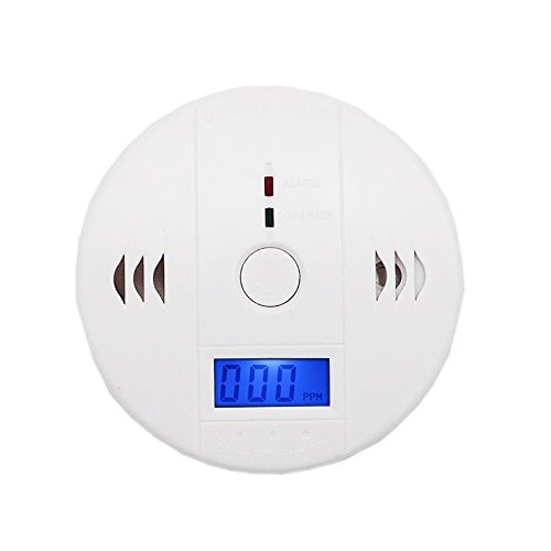 Carbon Monoxide Gas Detection, Delling Digital LCD Display Carbon Monoxide Alarm, Electronic Equipment, Power Detection Equipment, Alarm Clock Warning, White