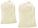 PACK of 2, 100% Cotton Extra-Large Laundry Bag 24 Inches by 36 Inches in Natural Color by Linen Clubs - Lightweight and Durable, gives you a long-term solution to your laundry carrying needs