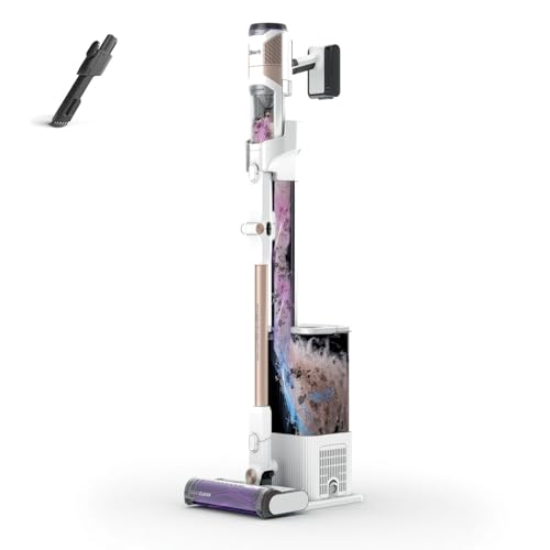Shark Detect Clean & Empty Akku-Staubsauger, kraftvolle Saugkraft mit DirtDetect-Technologie, selbstleerender 2-l-Basisstation, 60 Min. Laufzeit, Anti Hair Wrap, Staub-Fugendüse, Weiß IW3612EU