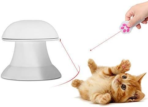 PetPeggo Interactive Light Toys Set (an Automatic Rotating Light and a Paw Style LED Light Pointer) for Cats and Dogs to Entertain Chase Chase and Play, 360°Rotation, 4-Speed Modes