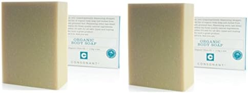 Consonant Skincare Organic Olive Oil Body Soap (Pack of 2) with Organic Olea Europaea Fruit Oil, Olive Oil and Glycerin, 4 oz.