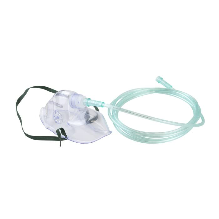 Dynarex 33006 Oxygen Medium-Concentration Elongated Mask with 7' Tubing, Univer…