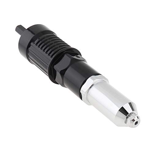 ChgImposs Black Alloy Steel Electric Riveting Gun Adapter with 2.4/3.2/4.0/4.8mm Diameter Rivet Head and Handle Wrench for Electric Drill
