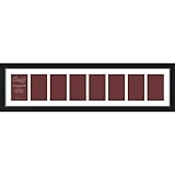 Craig Frames 1WB3BK 8 by 34-Inch Black Picture Frame, Single White Collage Mat with 8 - 4 by 6-Inch Openings