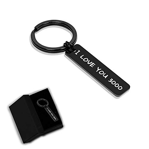 AXEN I Love You 3000 Keychain for Boyfriend Girlfriend, Iron Man Gift for Dad Comic Movie Inspired Gift Avengers Endgame Avengers Fan Gift Tony Stark Gift Couples Keychain for Husband Wife Birthday