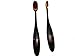 Professional Cosmetic Set | Oval Makeup Brushes | 5 Piece Toothbrush (Black) | Soft Hair | Cream/Liquid Application | Contour | Powder | Foundation | Flexible Handle