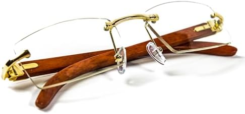 Vintage Small Retro Rimless Clear Lens Gold Frame Hip Hop  display picture 1