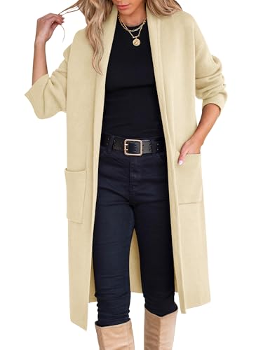 ANRABESS Women's Cardigan Long Sweater Oversized Open Front Knit Duster Coat 2024 Trendy Lady Fall Coatigan Outerwear