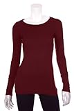 Michael Stars Long Sleeve Raw Edge Crew Neck