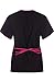 MedPro Women's Contrast Trimmed Solid Medical Scrub Set Mock Wrap Top and Cargo Pants Black & Pink L