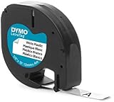 Dymo LetraTag Plastic Labels 12 mm x 4 m Black on White 2 Roll Pack view 11