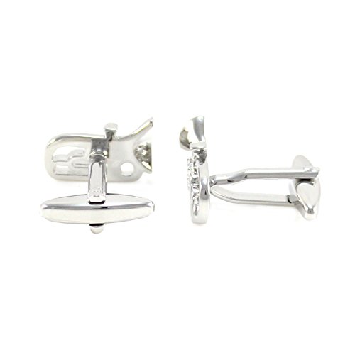 MENDEPOT Silver Tone Tuba Cufflinks With Gift Box Music Instrument Tuba Cuff Link