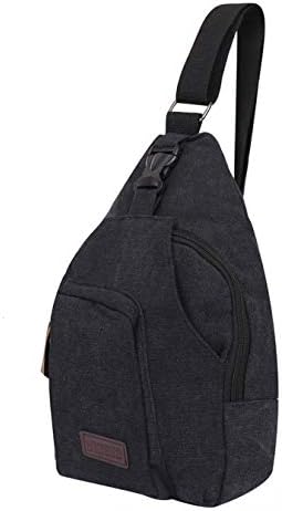 Chest Shoulder Bag Multipurpose Daypacks Sling Bag for Men Casual Bags Hiking Shoulder Backpacks Black(Canvas)