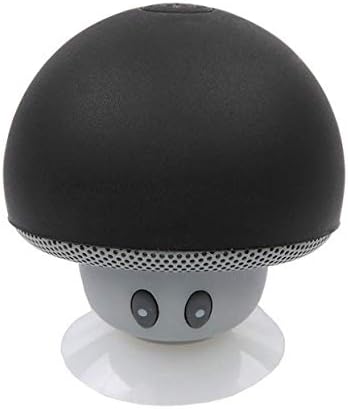 Mushroom Bluetooth Speaker for iPhone 11 Pro Smartphone Suction Cup Speaker Micro Mini (Black)