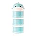 Formula Dispenser, Stackable Portable 3 Compartments Milk Powder Dispenser & Snack Container by Udaone-with Handle & 3 Funnel Lids/360ML 0M+ (Blue Whale)