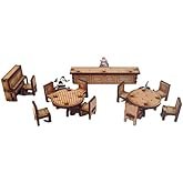 Saloon Furniture Set - MDF Kit 28mm Terrain Scenery Old West Western