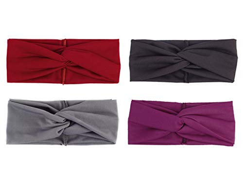 RIOSO Turban Headbands for Women Twisted Boho Headwrap Yoga Workout Sport Thick Head Bands